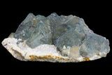 Green-Purple Fluorite Crystals on Quartz - China #149754-1